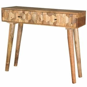 Hexagonal Light Mango Wood Console Table-hex-105 - Packmans Furniture