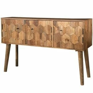 Hexagonal Light Mango Wood 3 Door Sideboard-hex-106 - Packmans Furniture