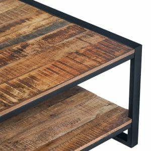 Indus Industrial Style Mango Square Side Table Detail