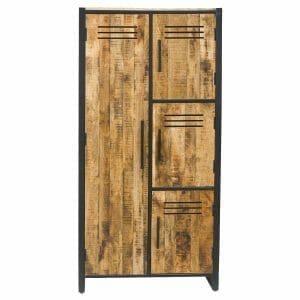 Indus Mango Wood Double Locker Cabinet 35x90x180cm - Packman's Furniture
