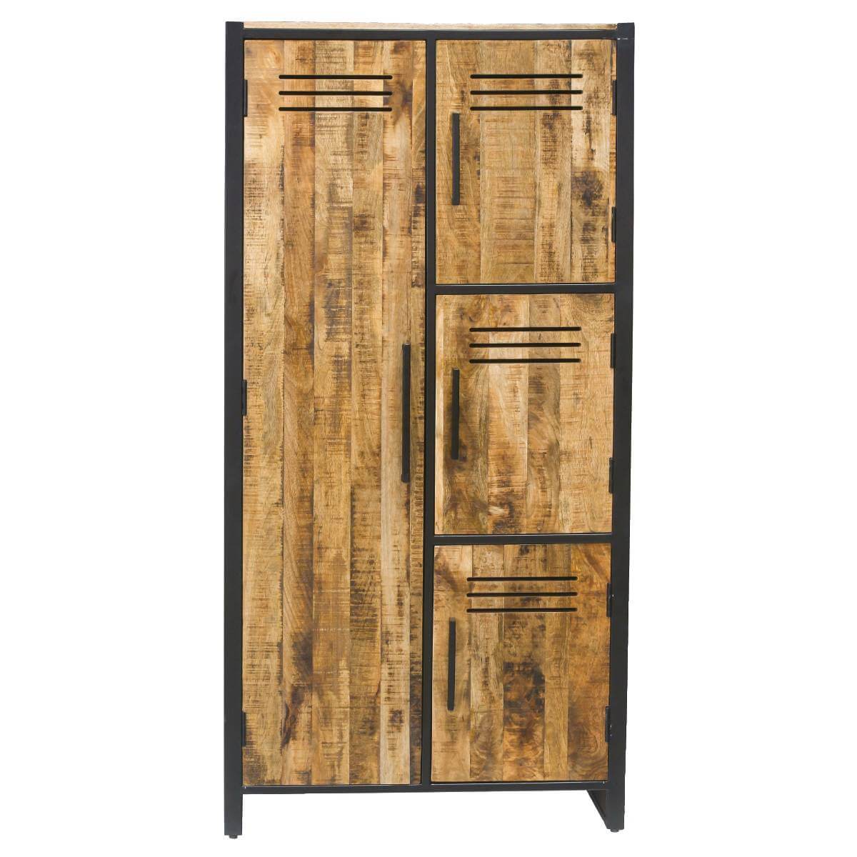 Indus Mango Wood Double Locker Cabinet 35X90X180Cm - Packman'S Furniture