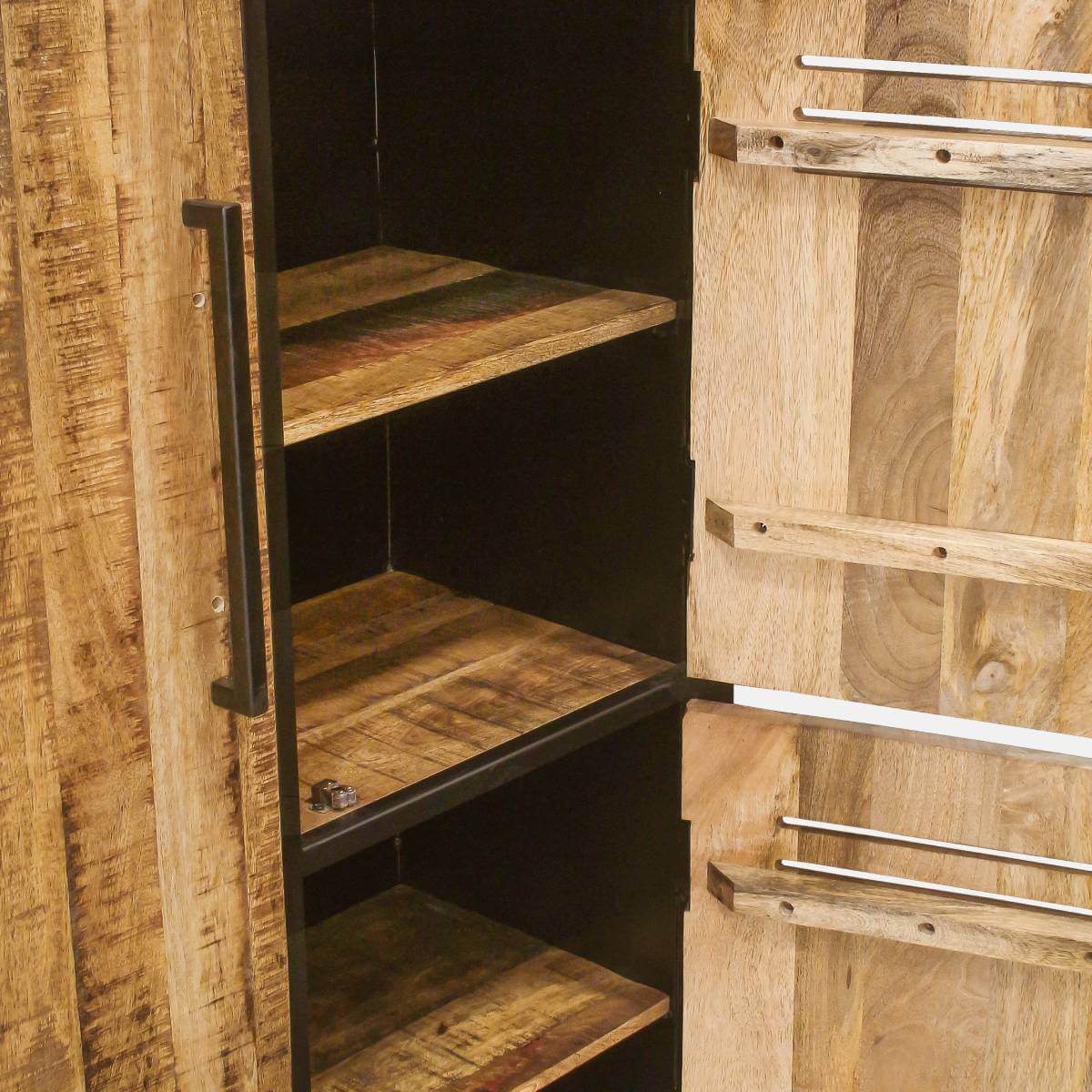 Indus Mango Wood Double Locker Cabinet 35X90X180Cm - Image 3