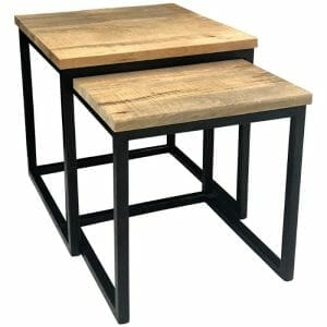 Empest Industrial Mango Square Nest Of 2 Tables-ind-704 - Packmans Furniture