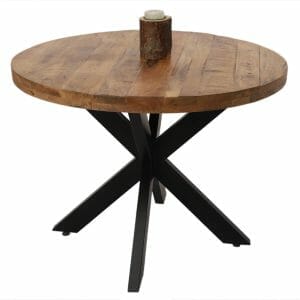 Tempest Industrial Round X Leg Dining Table 100x100cm