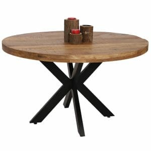 Tempest Industrial Round X Leg Dining Table 130x130cm