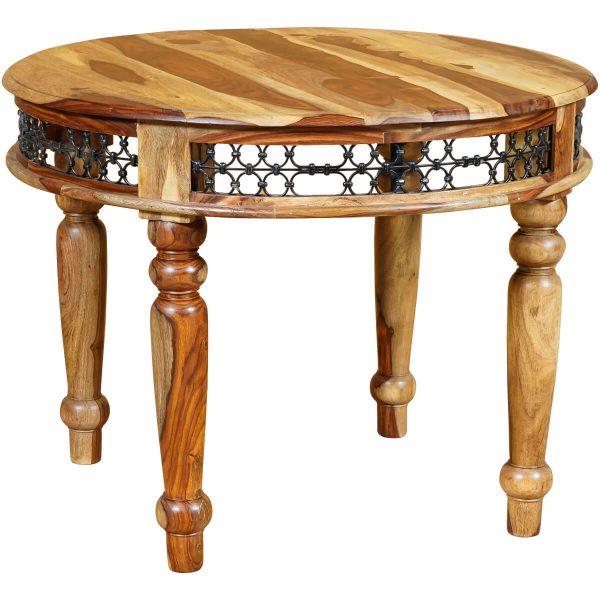 Jali Light Sheesham Round Dining Table With Chairs 100x100cm Packman S Furniture Jali Light Sheesham Round Dining Table, Jali Sheesham Dining Table 6 Chairs