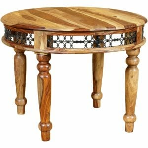 Jali Light Sheesham Round Dining Table 100x100cm - Packman's Furniture
