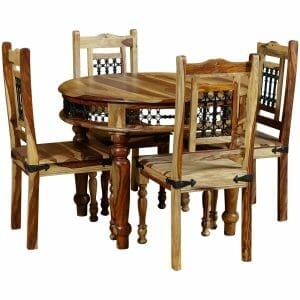 Jali Light Sheesham Round Dining Table With Chairs - Jrdt+jc Packman's Furniture.jpg