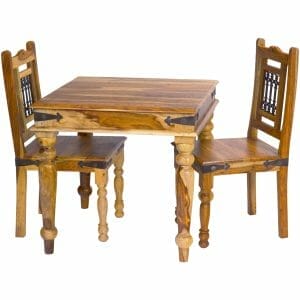 Jali Light Sheesham Square Dining Table With Chairs - Packman's Furniture