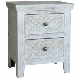 Mandi White Washed Mango Bedside Table
