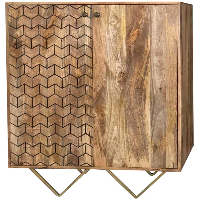 Niveli Abstract Light Mango 2 Door Sideboard 90Cm-Sa-8156 - Packmans Furniture