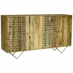 Sa-8159-jaipur Nive 4 Door Large Mango Sideboard Light Wood - Packmans Furniture