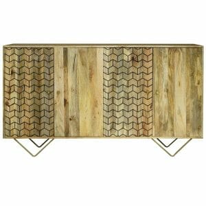 Niveli Abstract Light Mango 4 Door Large Sideboard 160cm-sa-8159 - Packmans Furniture