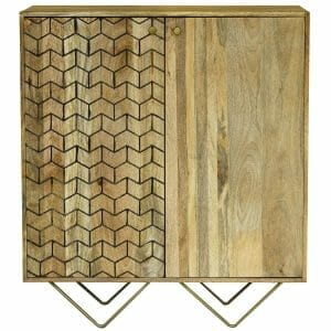 Niveli Abstract Light Mango Bar Cabinet 45x90x102cm-sa-1983 - Packmans Furniture