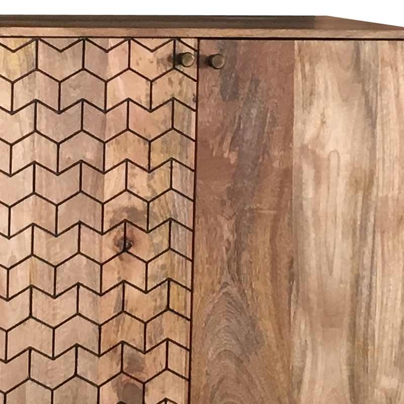 Niveli Abstract Light Mango Bar Cabinet 45X90X102Cm Gold Feet - Image 8