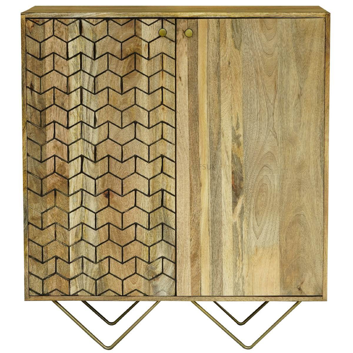 Niveli Abstract Light Mango Bar Cabinet 45X90X102Cm-Sa-1983 - Packmans Furniture