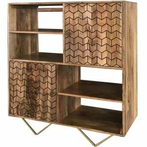 Niveli Abstract Light Mango Storage Display Cabinet 105cm-sa-8155 - Packmans Furniture