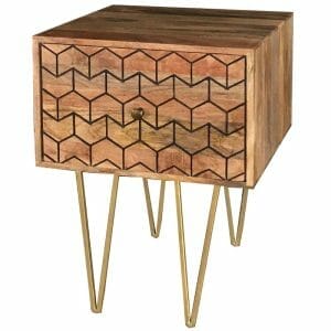 Niveli Abstract Light Mango Wood Lamp Table 50x50cm-sa-8154 - Packmans Furniture