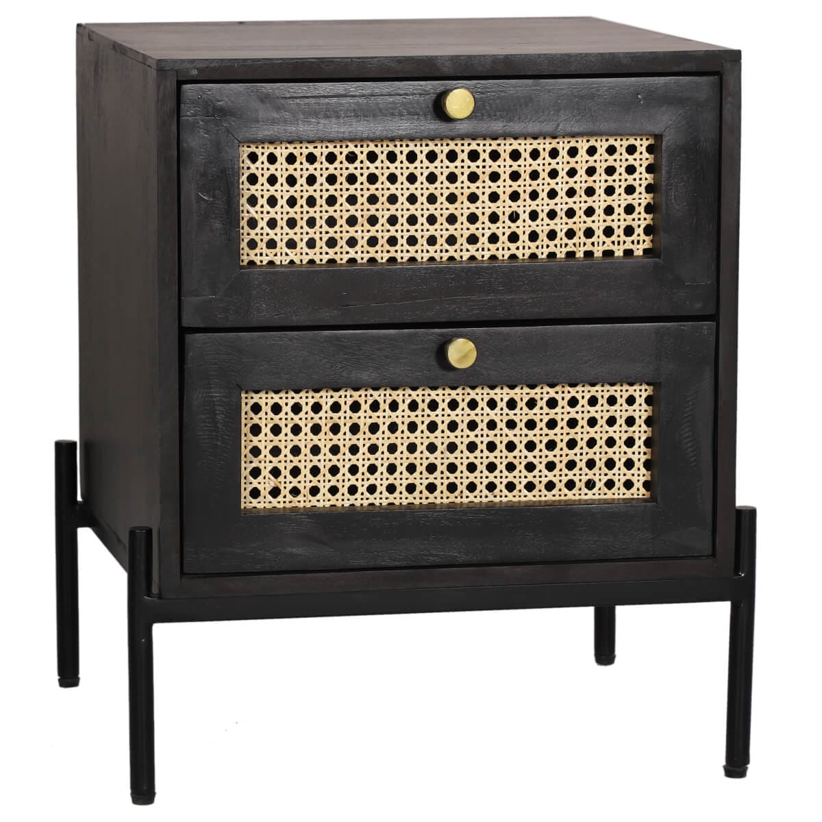 Rahten Dark Mango Bedside Table 2 Drawer 45X45X55Cm - Image 4