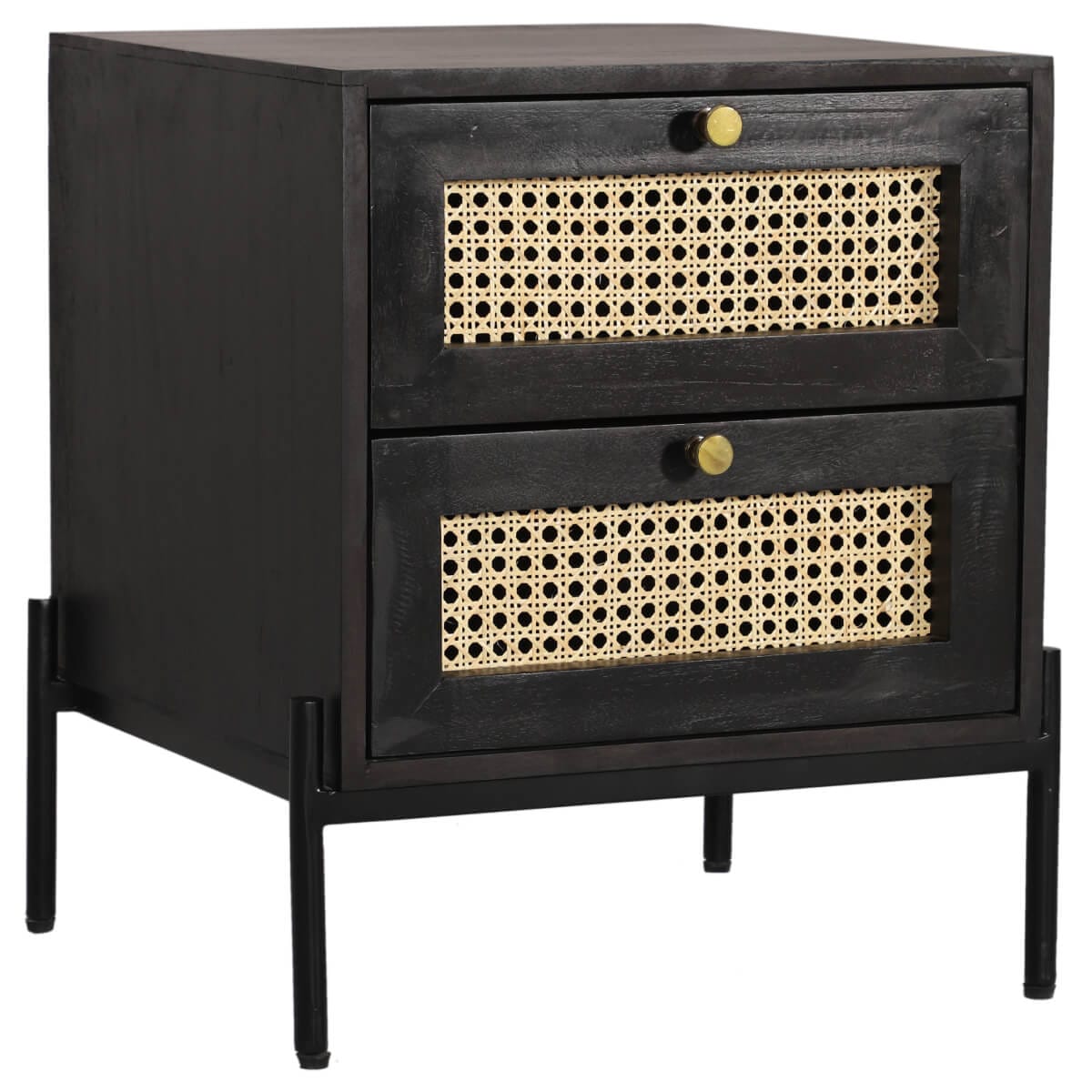 Rahten Dark Mango Bedside Table 2 Drawer 45X45X55Cm - Image 5