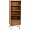Rahten Mango Wood Cabinet With Drawer 40X50X137Cm