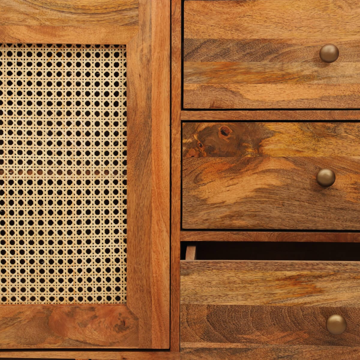 Rahten Mango Wood Small 3 Drawer Sideboard 90Cm - Image 5