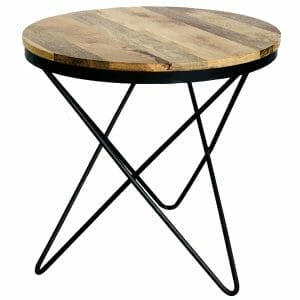 Ravit Industrial 51cm Round Star Leg Mango Top Side Table