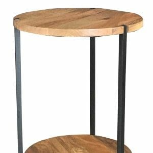 Rav-1224-ravi Industrial Double Circular Top Table Solid Mango Wood - Packmans Furniture