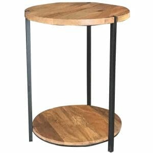 Ravit Industrial 46cm Round Iron Leg Lamp Table-rav-1224 - Packmans Furniture