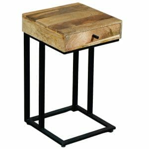 Ravit Industrial Iron Base 1 Drawer Side Table Small 30x30x51cm