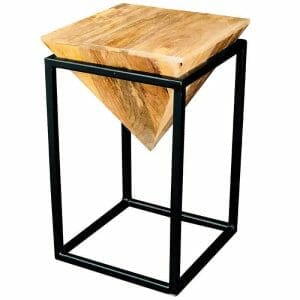 Ravit Industrial Mango Large Diamond Lamp Table 35x35x57cm-rav-1233 - Packmans Furniture