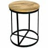 Ravit Industrial Iron 41Cm Round Mango Top Lamp Table-Rav-1235 - Packmans Furniture