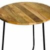 Rav-1219-Ravi Industrial Iron Base Top Side Table Solid Mango Wood - Packmans Furniture