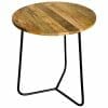 Ravit Industrial 45cm Round Iron Leg Mango Top Side Table-rav-1219 - Packmans Furniture