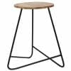 Ravit Industrial Iron Mango Wood Bar Stool 38X38X51Cm - Packman'S Furniture