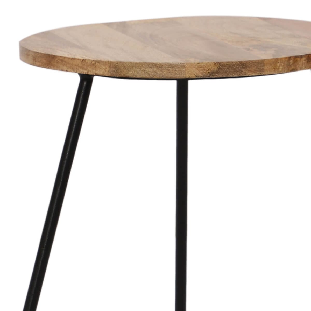 Ravit Industrial Iron Mango Wood Bar Stool 38X38X51Cm - Image 3