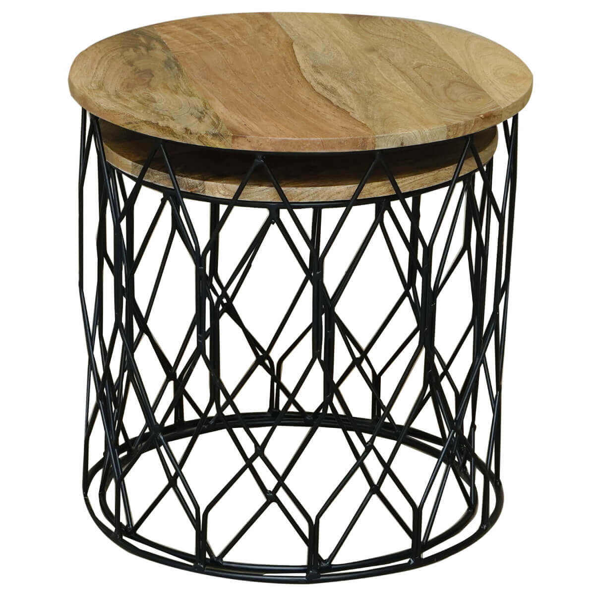Ravit Industrial Iron Round Nested Table Set 46X46Cm
