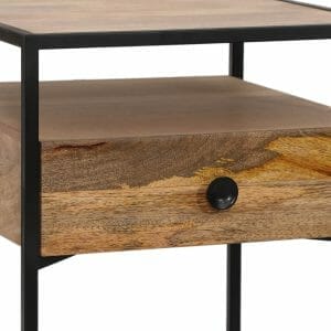 Ravit Industrial Mango 1 Drawer Side Table Detail Rav-1257