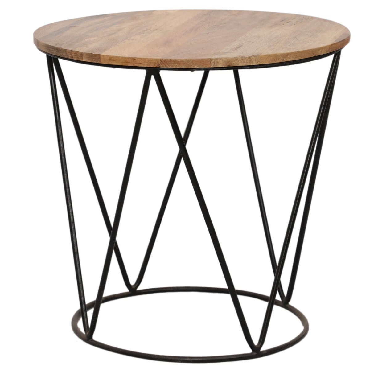 Ravit Industrial Mango Round Side Table 51X51X50Cm - Packman'S Furniture