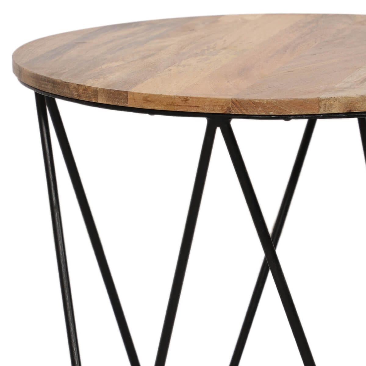 Ravit Industrial Mango Round Side Table Detail