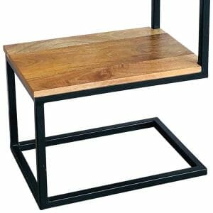 Rav-1239-ravi Industrial Metal S Stool & Side Table Solid Mango Wood - Packmans Furniture