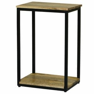 Ravit Industrial Side Table Solid Mango Wood 31x41x61cm