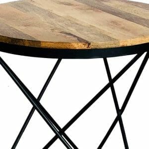 Rav-1238-ravi Industrial Star Telephone Lamp Table Solid Mango Wood - Packmans Furniture