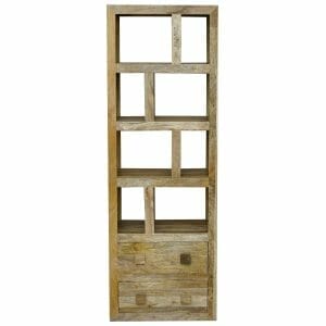 Yoga Light Mango Tall 2 Drawer Bookcase 60cm Solid Wood-yoga008-l - Packmans Furniture